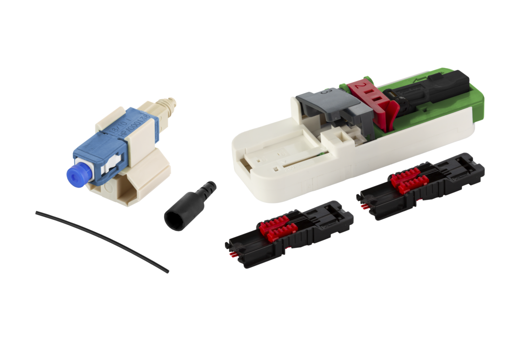 OpDAT FAST<sup>TM</sup> Hybrid connector kit SC UPC OS2 <br />100 pieces for buffered fibres incl. tool