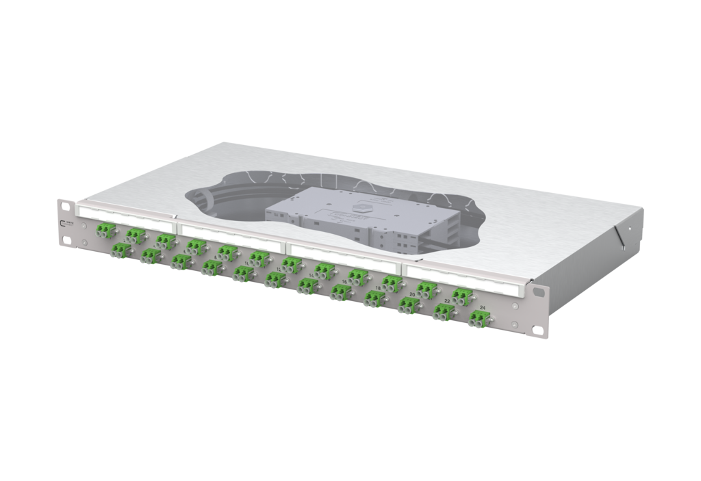 OpDAT fix<sup>2</sup> patch panel splice<br />24xLC-D APC OS2