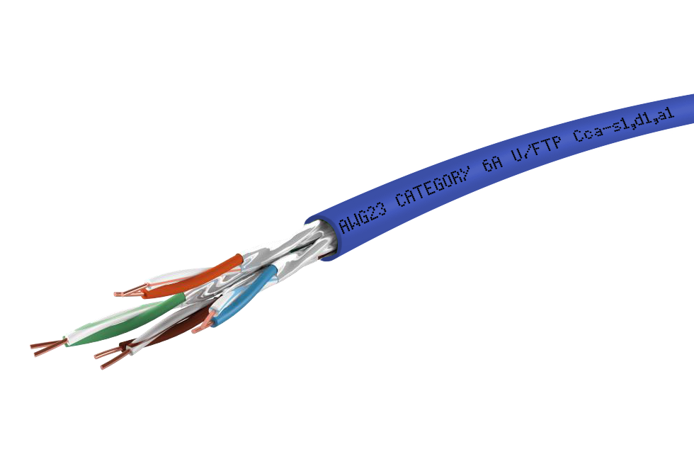 MC 550 AWG 23 Cat.6<sub>A</sub> U/FTP 4P LSHF-FR 500 m, <br />Klasse C<sub>ca</sub> s1a d1 a1