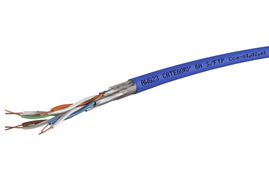 MC 550 AWG 23 Cat.6<sub>A</sub> S/FTP 4P LSHF-FR 500 m, <br />Klasse C<sub>ca</sub> s1 d1 a1