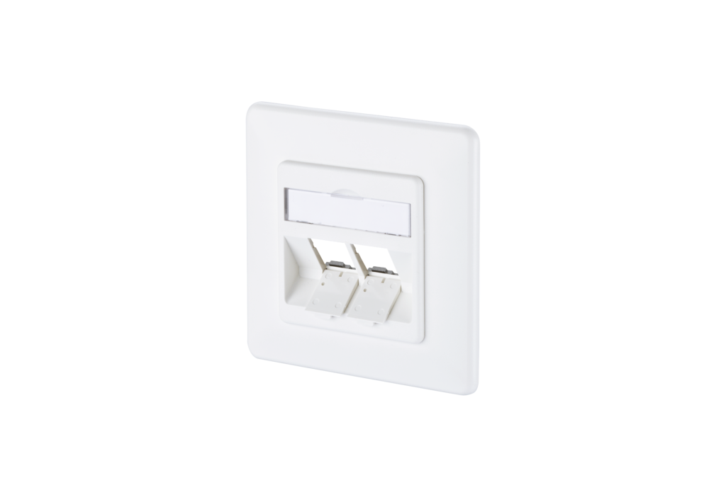 Modul Anschlussdose UP 2 Port unbestückt verkehrsweiß