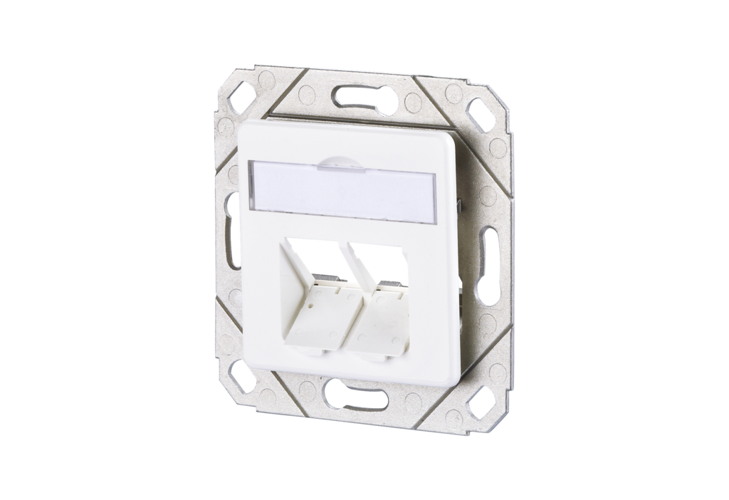 Modul Anschlussdose UPk 2 Port unbestückt verkehrsweiß