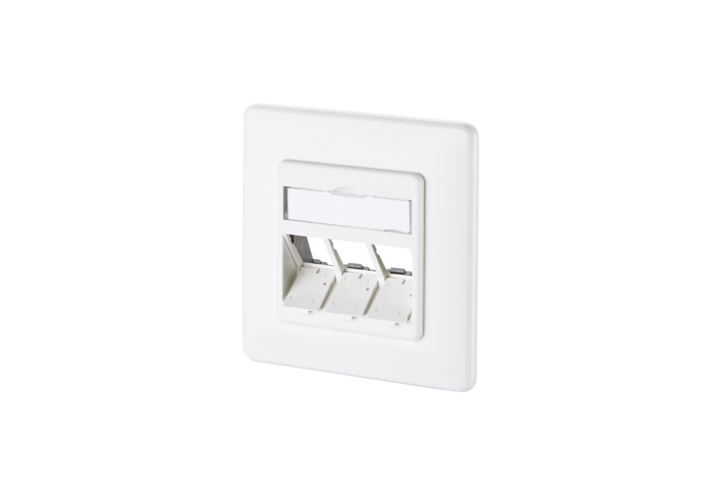 Modul Anschlussdose UP 3 Port unbestückt verkehrsweiß