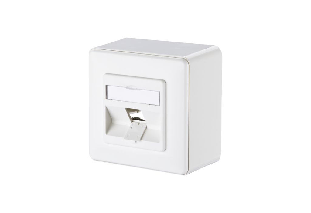 Keystone Anschlussdose AP 1 Port unbestückt verkehrsweiß