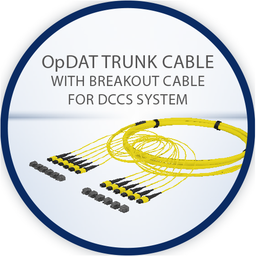 OpDAT trunk cable with breakout cable for DCCS system