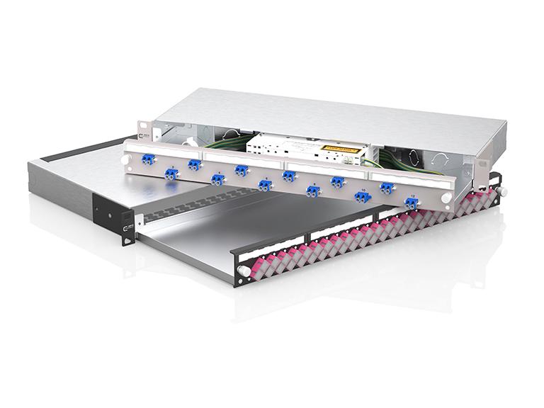 Metz Connect bringt neue OpDAT slide² Patchfelder für den robusten Anschluss von Lichtwellenleitern in 19-Zoll-Schränken auf den Markt