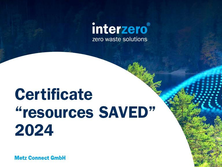 METZ CONNECT spart 2024 wertvolle Ressourcen und CO₂ ein 