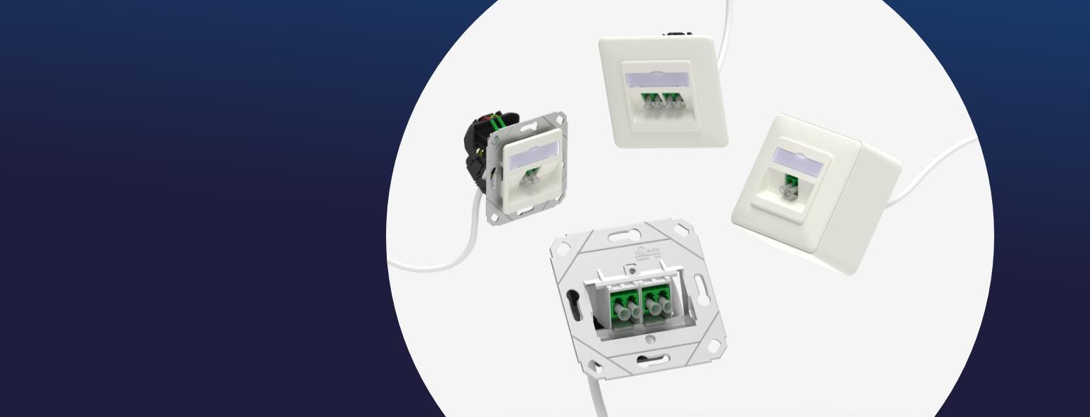 OpDAT VGAD – The design-compatible prefab fiber optic (FO) wall outlet